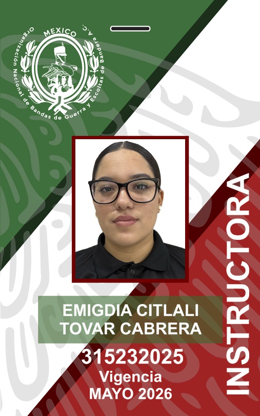 INSTRUCTORA EMIGDIA CITLALI TOVAR CABRERA